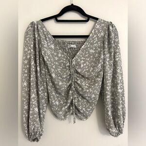 Abercrombie Cinch Front Floral Blouse
